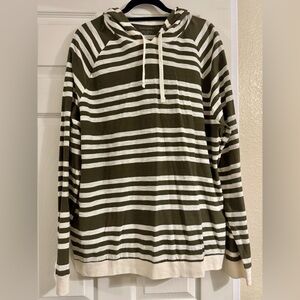 Men’s banana republic Striped Green and White hoodie size XL BNWT
